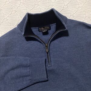 Brooks Brothers Extra Fine Italian Merino Quarter Zip Sweater